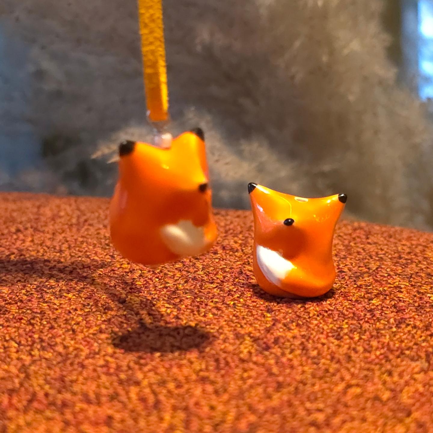 Підвіска керамічна руда лисичка фігурка